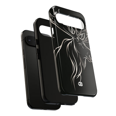 Nordic Moose Contour · Tough Phone Case for Pixel ·  Black