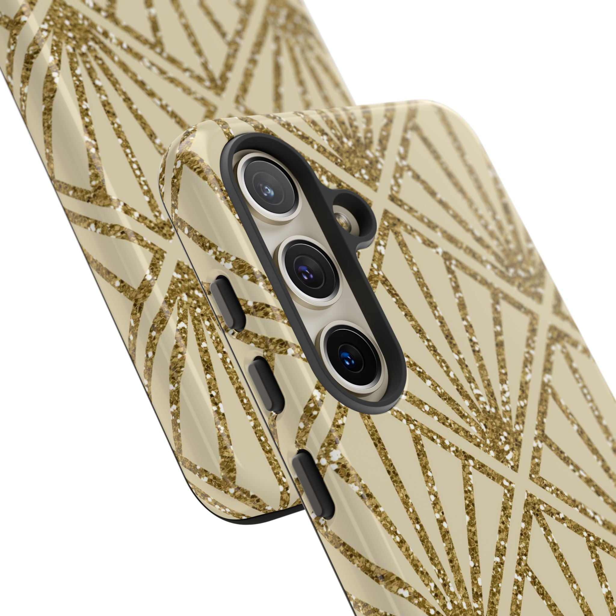 Kultainen timanttiradianssi Samsung S24 -kova suojakotelo