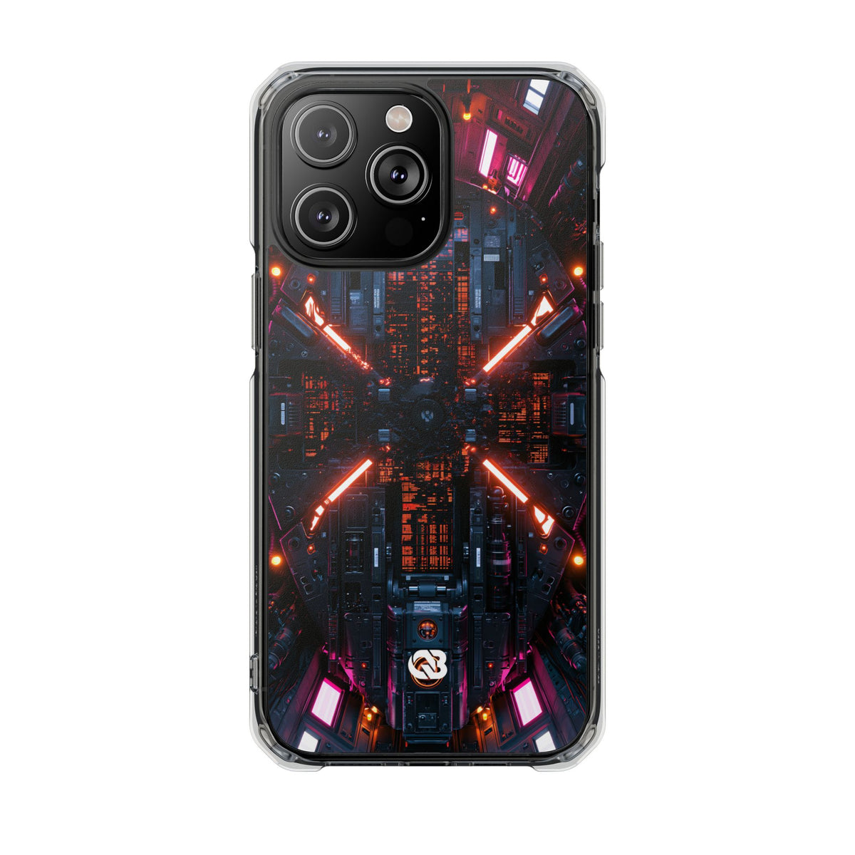 Cybernetic Reactor Core · Clear Impact Magnetic Phone Case for iPhone · Black