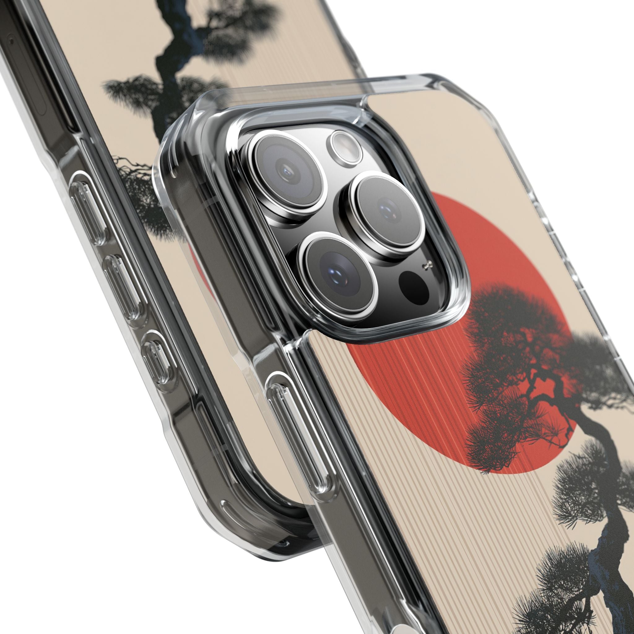 Beige Impact MagSafe Phone Case for iPhone - Kyoto Crimson Pine
