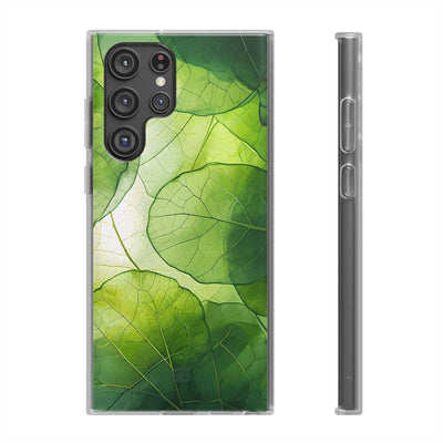 Emerald Leaf Veins · Soft Phone Case for Samsung