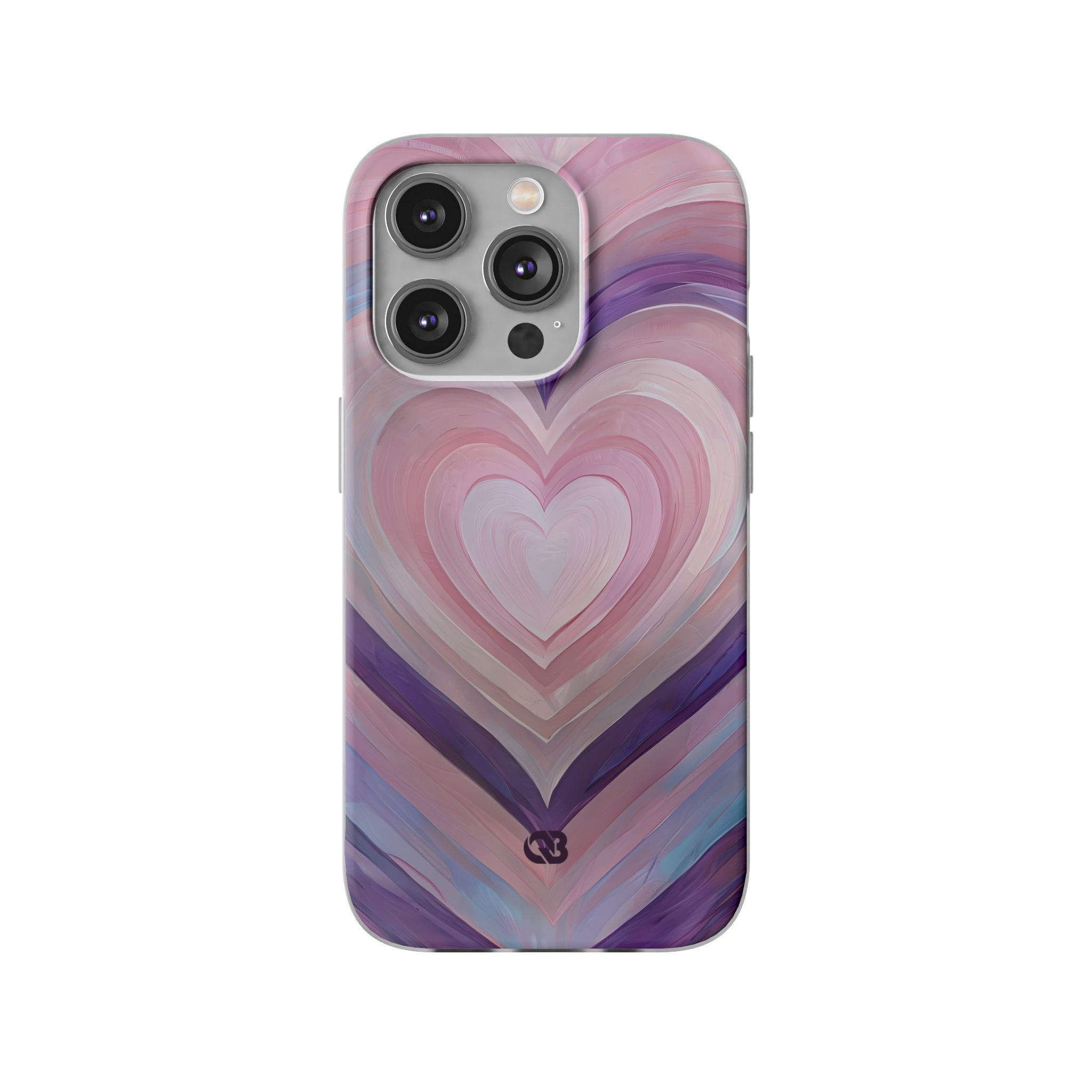 Lavender Pulse Hearts · Soft Mobilskal för iPhone