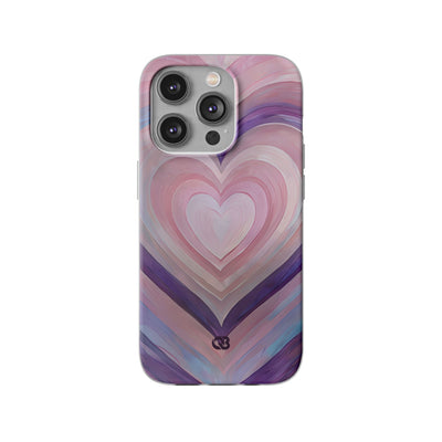 Lavender Pulse Hearts · Soft Mobilskal för iPhone