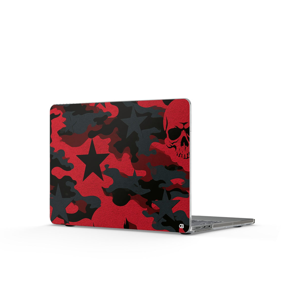 Crimson Skull Camo · Clear Hard Case for MacBook · Red