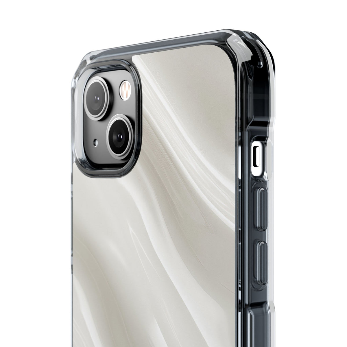 Liquid Enamel Fold · Clear Impact Magnetic Phone Case for iPhone ·  White
