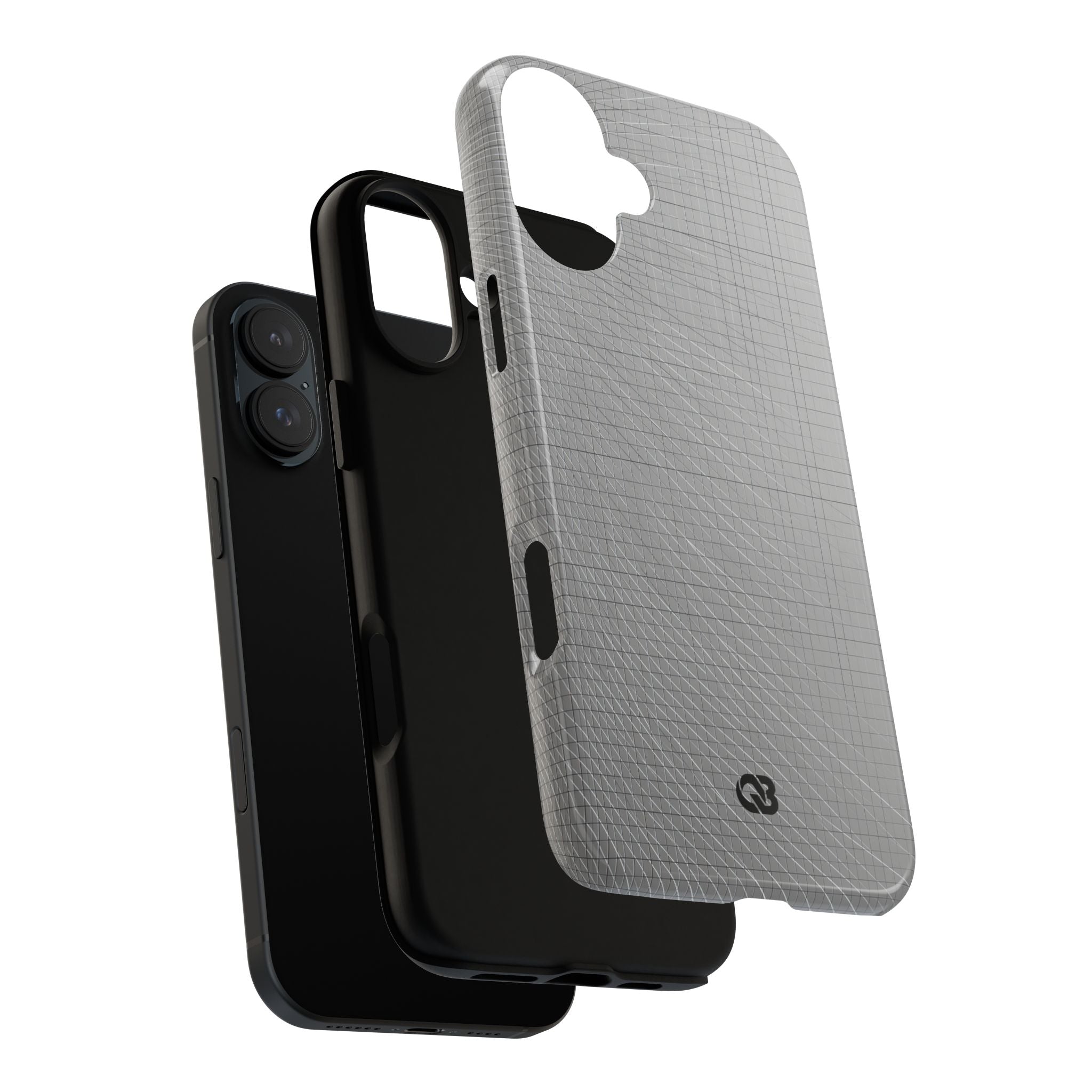 Grey Tough Phone Case for iPhone - Chrome Mesh Warp