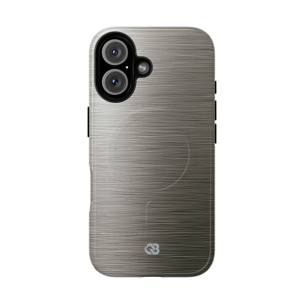Grey Tough 2.0 Magsafe Phone Case for iPhone - Brushed Industrial Steel