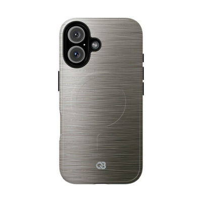 Grey Tough 2.0 Magsafe Phone Case for iPhone - Brushed Industrial Steel