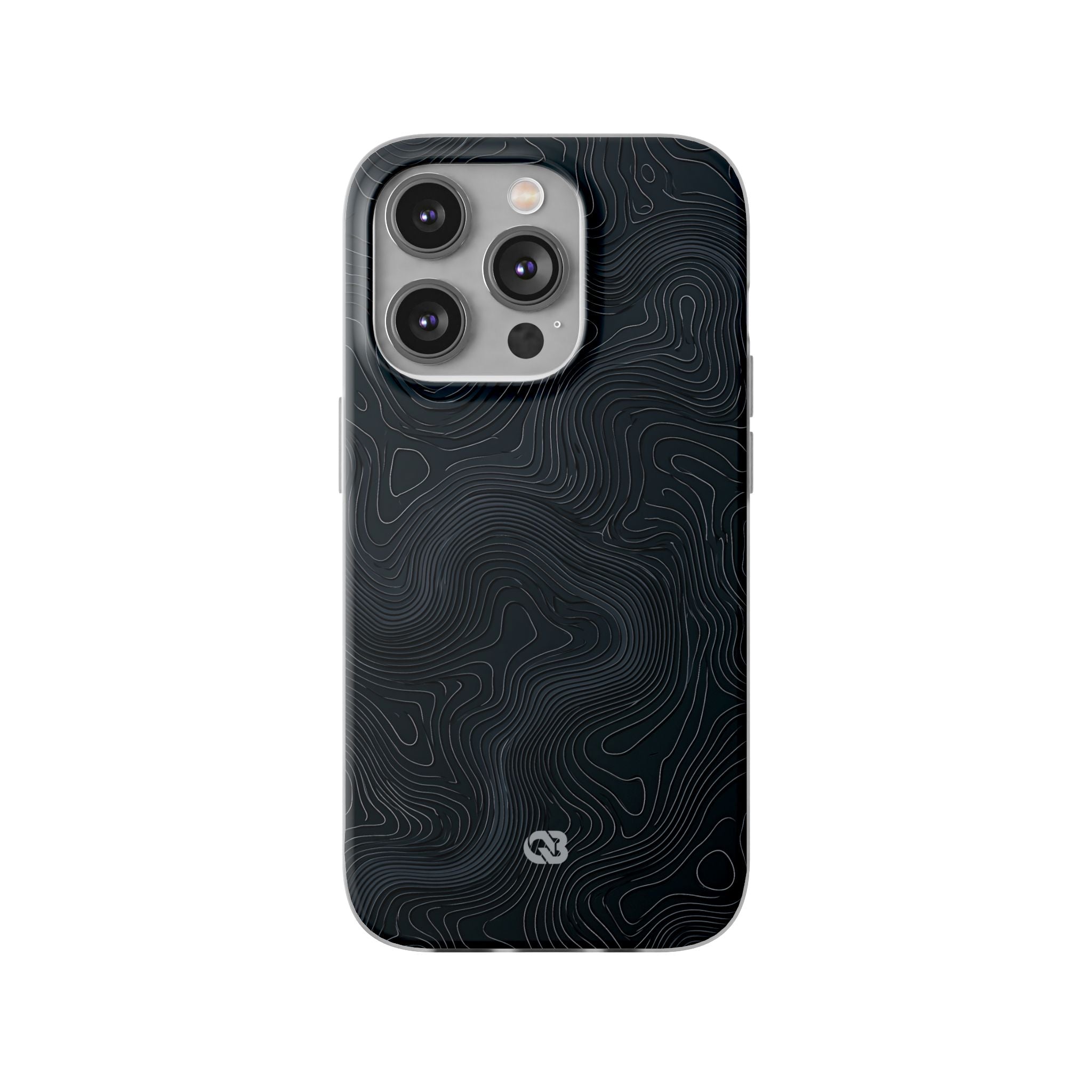 Black Lite Phone Case for iPhone - Obsidian Ridge Topo