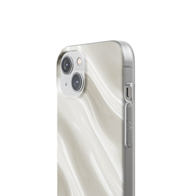 White Lite Phone Case for iPhone - Polished Ivory Wave