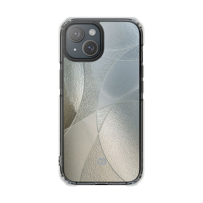 Silver Impact MagSafe Phone Case for iPhone - Frosted Silver Mosaic