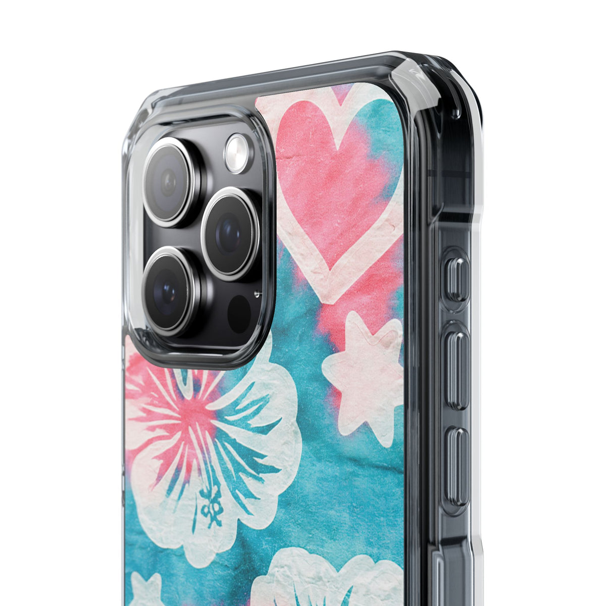 Tropical Hibiscus Bloom · Clear Impact Magnetic Phone Case for iPhone · Teal