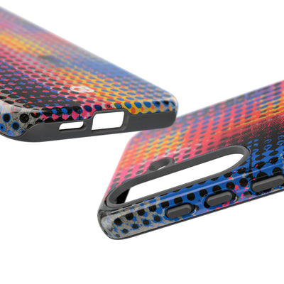 Chromatic Halftone Grid · Tough Phone Case for Samsung · Blue