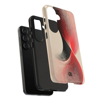 Red Tough Phone Case for Samsung - Crimson Grid Vortex