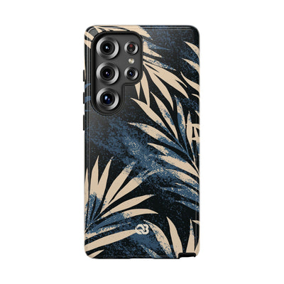 Blue Tough Phone Case for Samsung - Midnight Indigo Palm