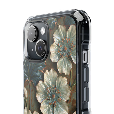 Gilded Blossom Reverie · Clear Impact Magnetic Phone Case for iPhone · Teal