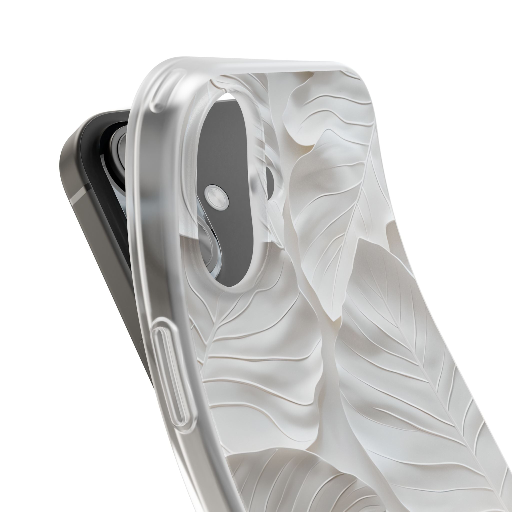 Sculpted Ivory Leaves · Soft Phone Case for iPhone