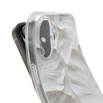 Sculpted Ivory Leaves · Soft Phone Case for iPhone