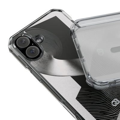 Grey Impact MagSafe Phone Case for iPhone - Obsidian Moiré Wave