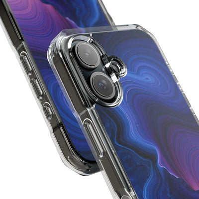 Radiant Strata · Clear Impact Magnetic Phone Case for iPhone · Blue