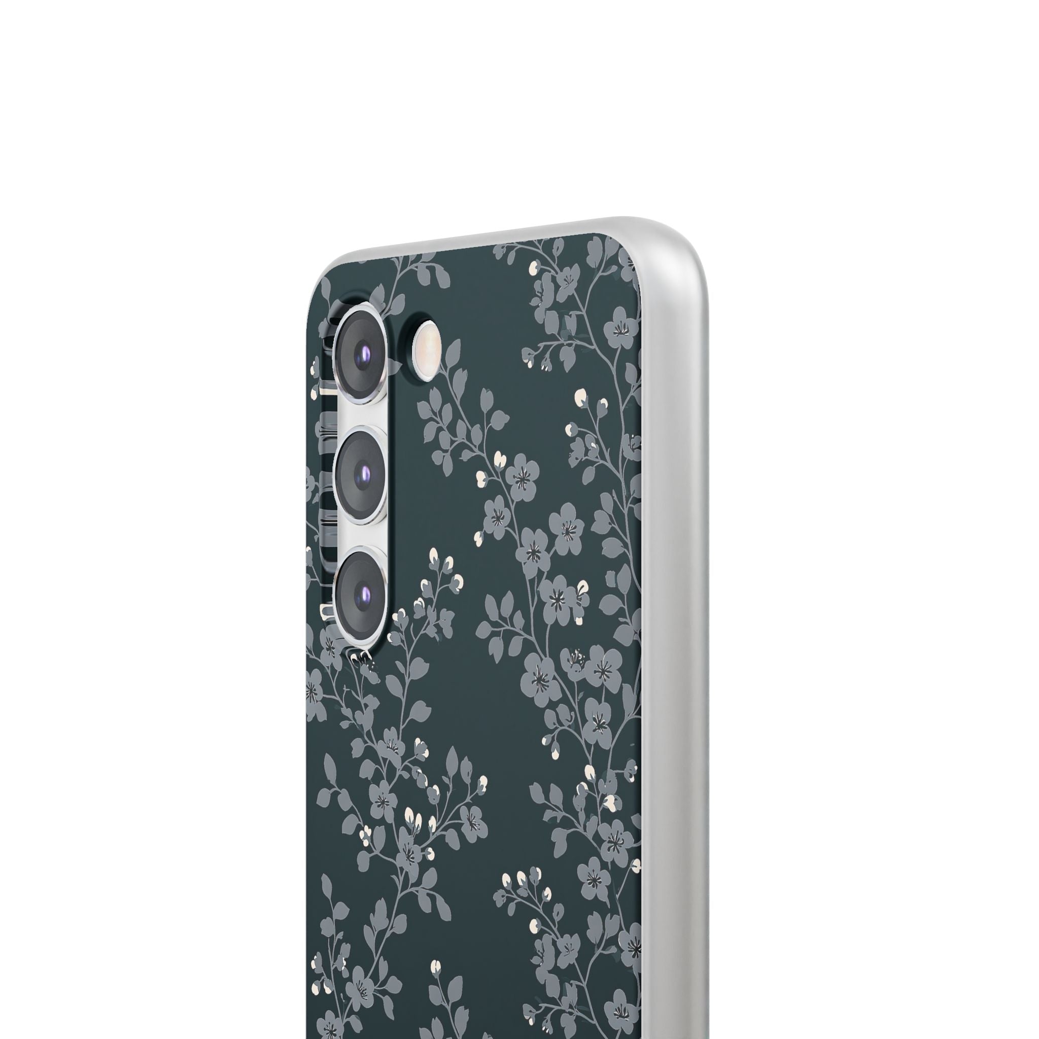 Black Lite Phone Case for Samsung - Midnight Slate Blossom