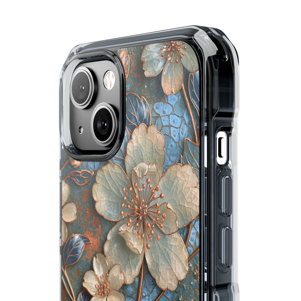 Gilded Blossom Reverie · Clear Impact Magnetic Phone Case for iPhone · Teal