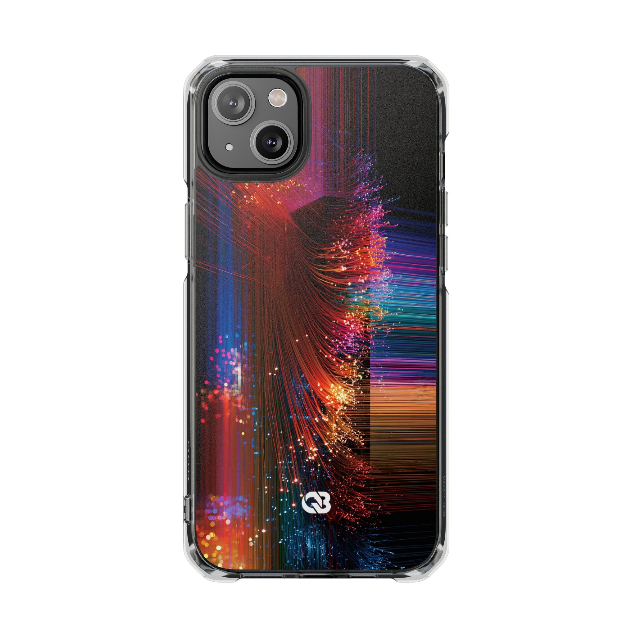 Black Impact MagSafe Phone Case for iPhone - Cyber Optic Streak