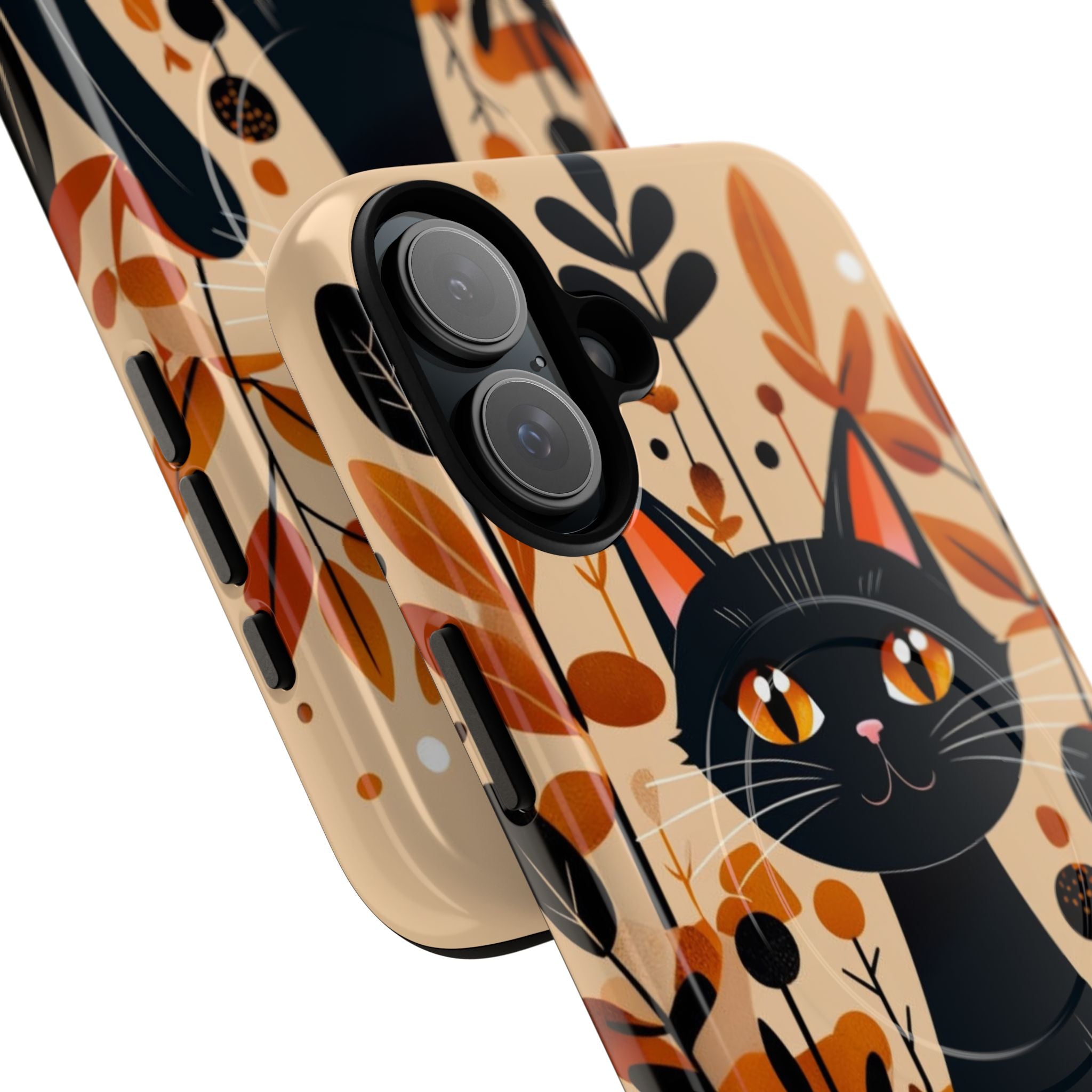 Black Cat Glow iPhone 16 Plus Case - Tough+