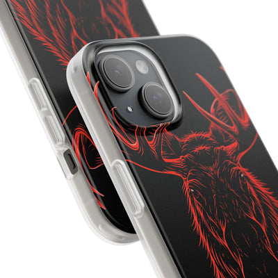 Crimson Horizon Moose · Lite Phone Case for iPhone ·  Black