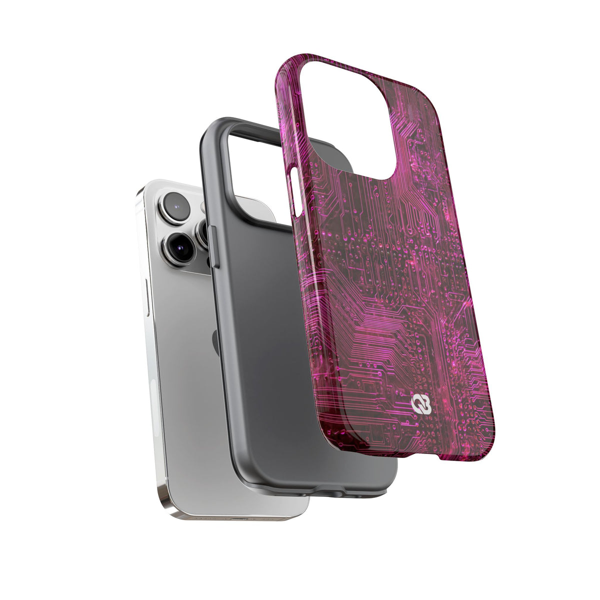 Magenta Circuit Trace · Tough Phone Case for iPhone · Pink