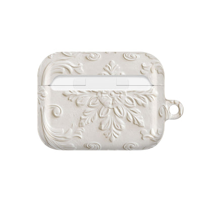 Ivory Baroque Relief · Hard Case for AirPods & AirPods Pro · White