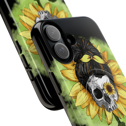 Sonnenblumen-Schädel iPhone 16 Plus Case - Tough+