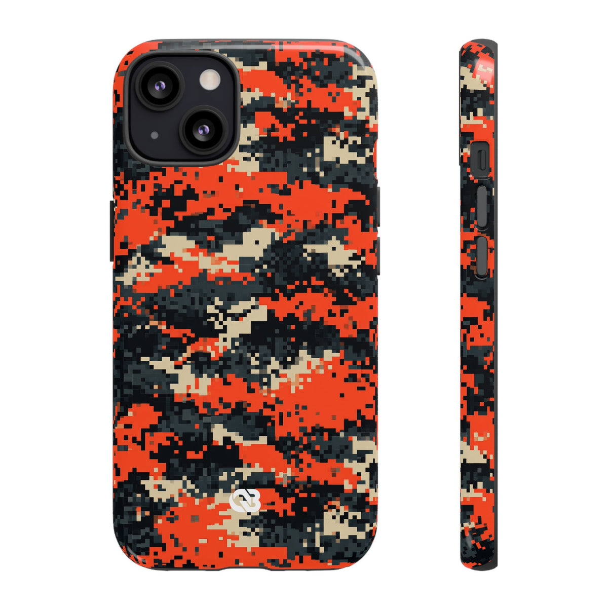 Signal Pixel Camo · Tough Phone Case for iPhone · Orange