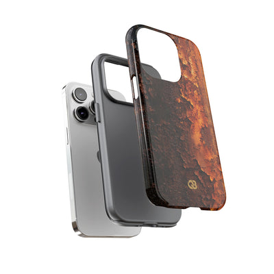 Orange Tough Phone Case for iPhone - Oxidized Iron Crust