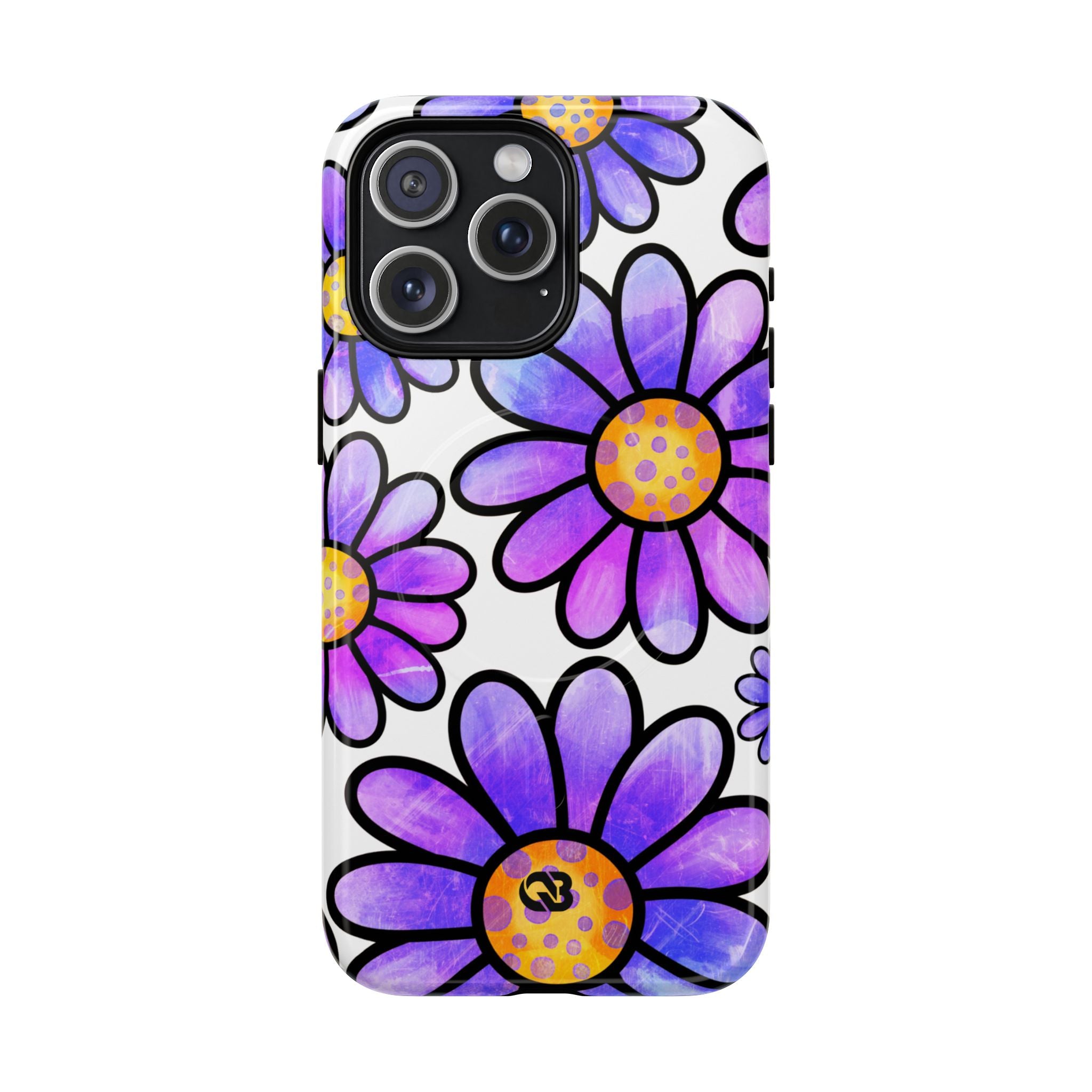 Violet Grunge Bloom · Tough+ Handyhülle für iPhone · Magsafe