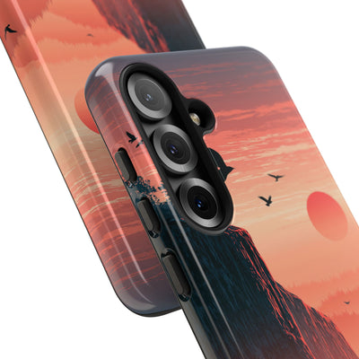 Orange Tough Phone Case for Samsung - Crimson Ridge Flight