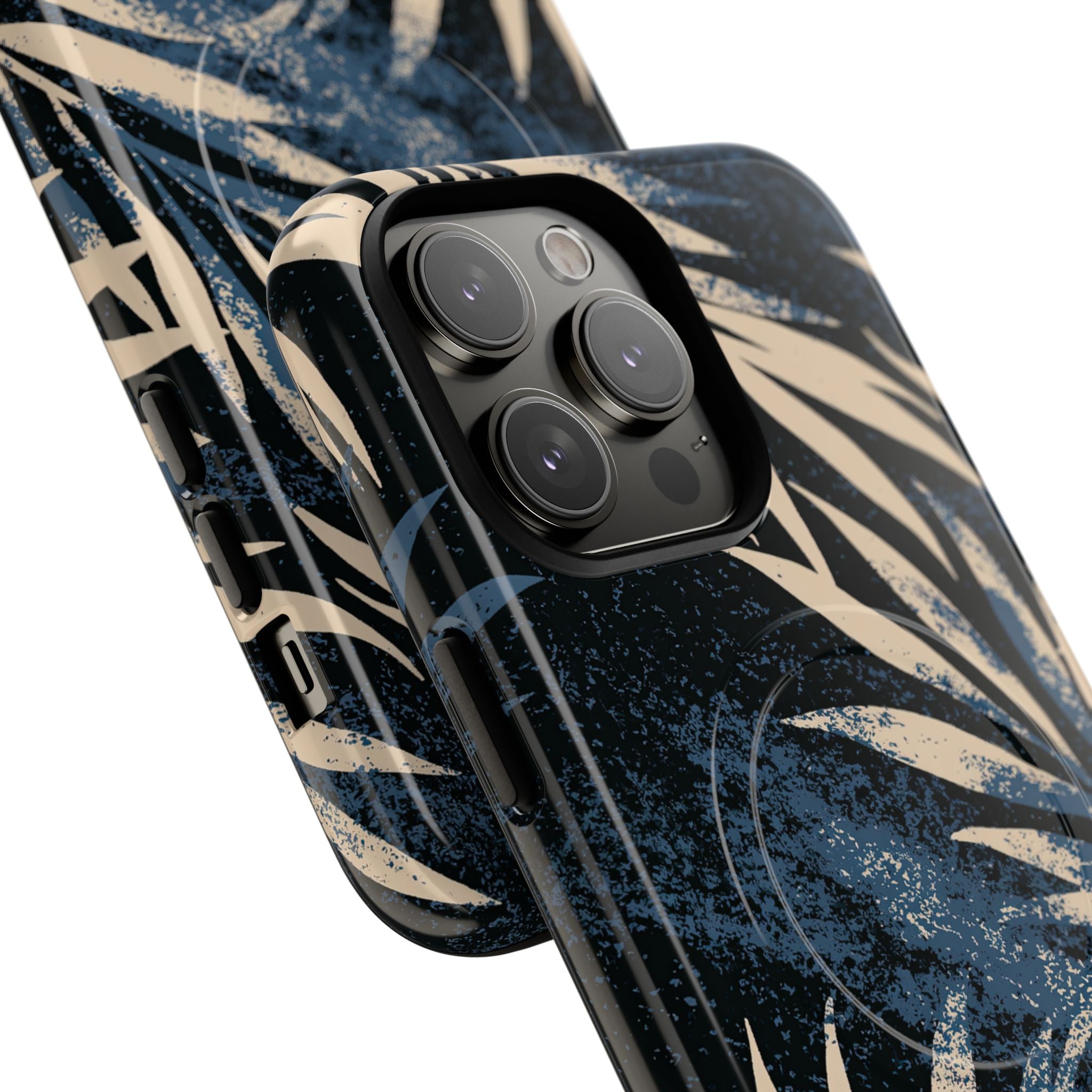 Blue Tough 2.0 Magsafe Phone Case for iPhone - Indigo Sandstone Palm