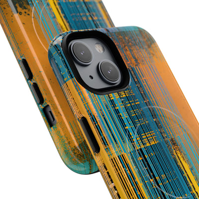 Cyber Glitch Stream · Tough 2.0 Magnetic Phone Case for iPhone · Teal