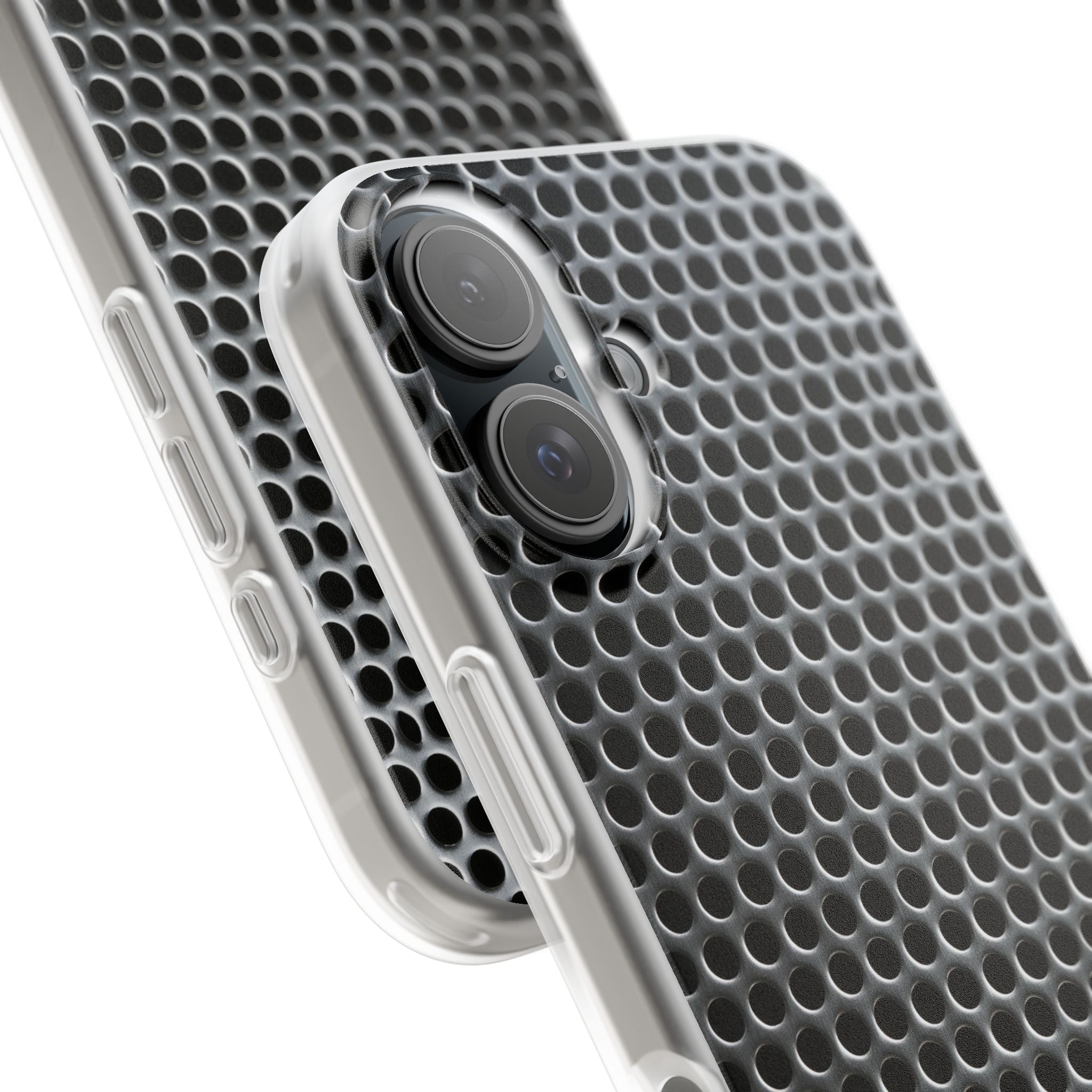 Silver Lite Phone Case for iPhone - Brutalist Steel Mesh