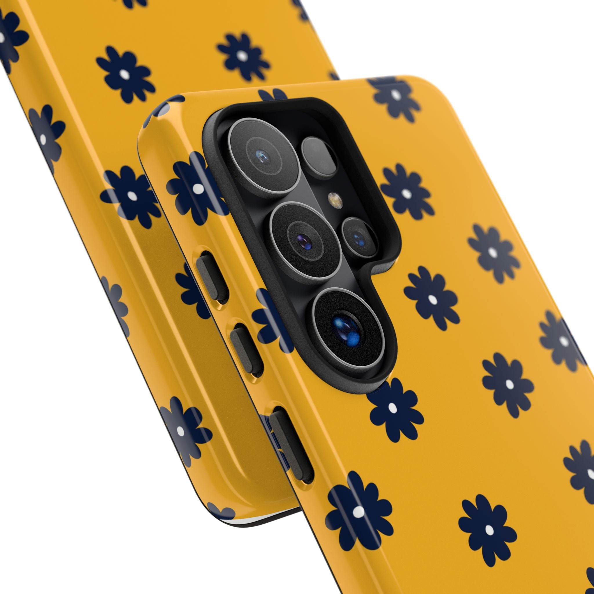 Navy Daisy Mustard · Tough Handyhülle für Samsung