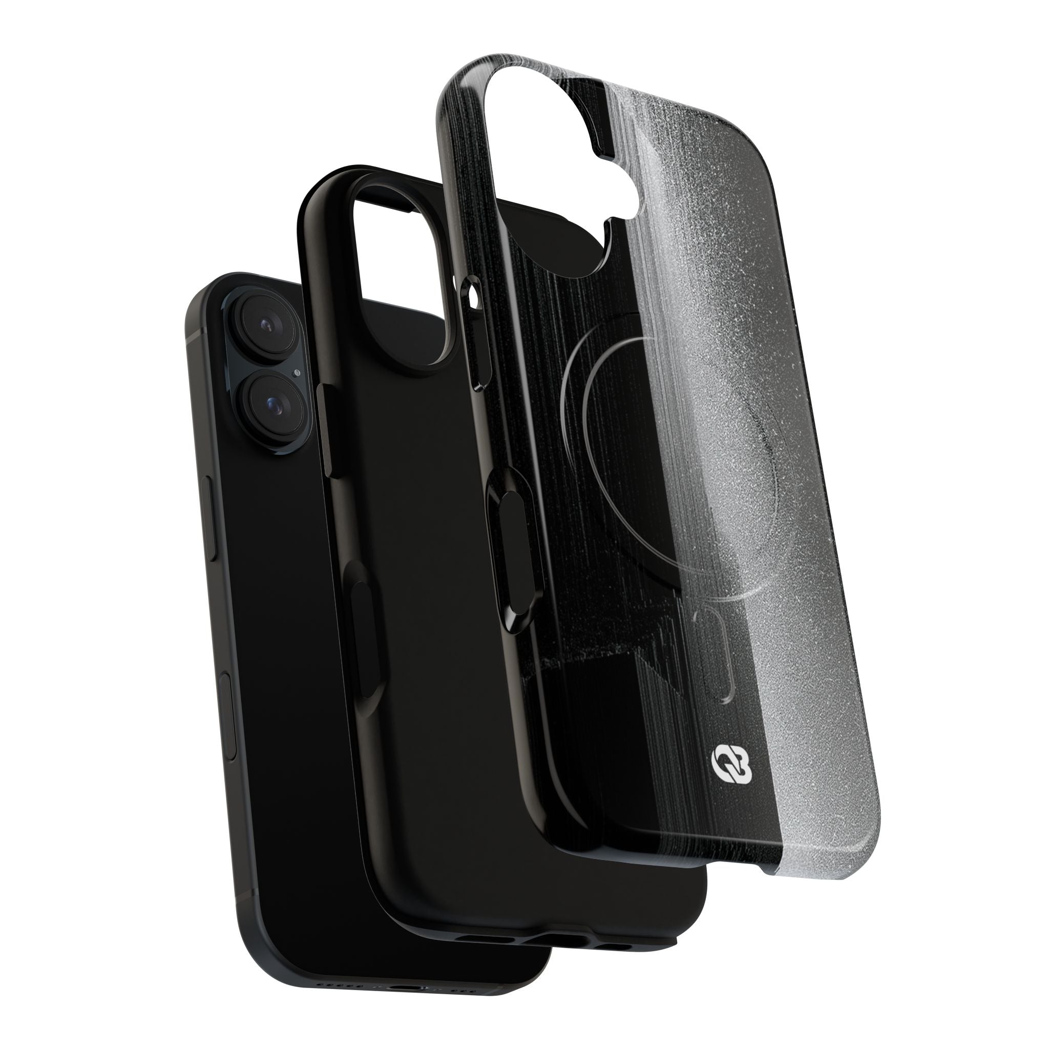 Black Tough 2.0 Magsafe Phone Case for iPhone - Brutalist Pixel Monolith