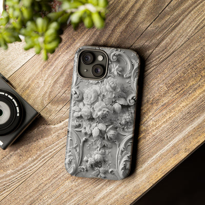 Rococo Marble Rose · Tough Phone Case for iPhone · White