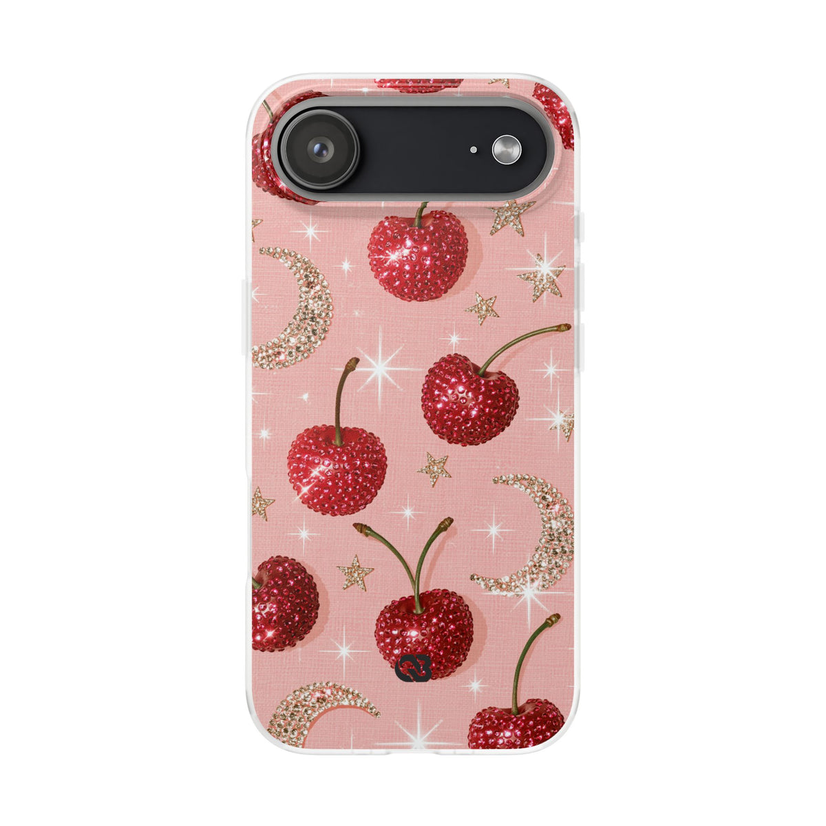 Bedazzled Ruby Cherries · Lite Phone Case for iPhone ·  Pink