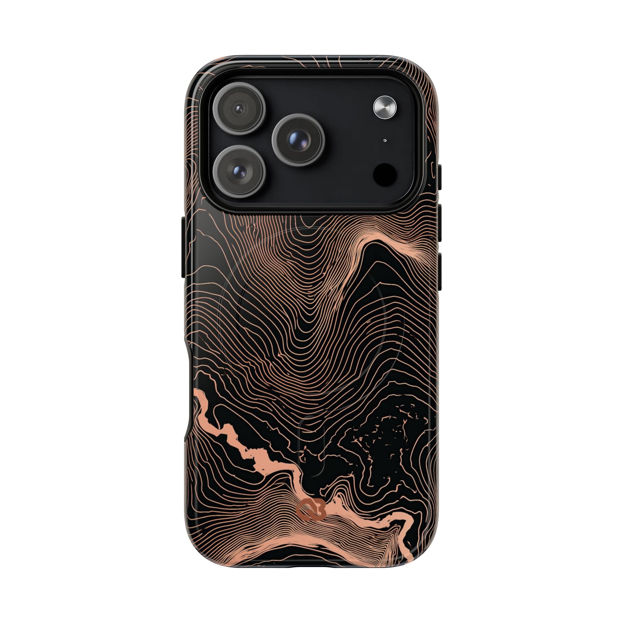 Orange Tough 2.0 Magsafe Phone Case for iPhone - Salmon Ridge Topo