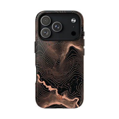 Orange Tough 2.0 Magsafe Phone Case for iPhone - Salmon Ridge Topo