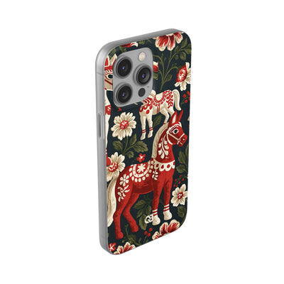 Nordic Dala Meadow · Lite Phone Case for iPhone ·  Red