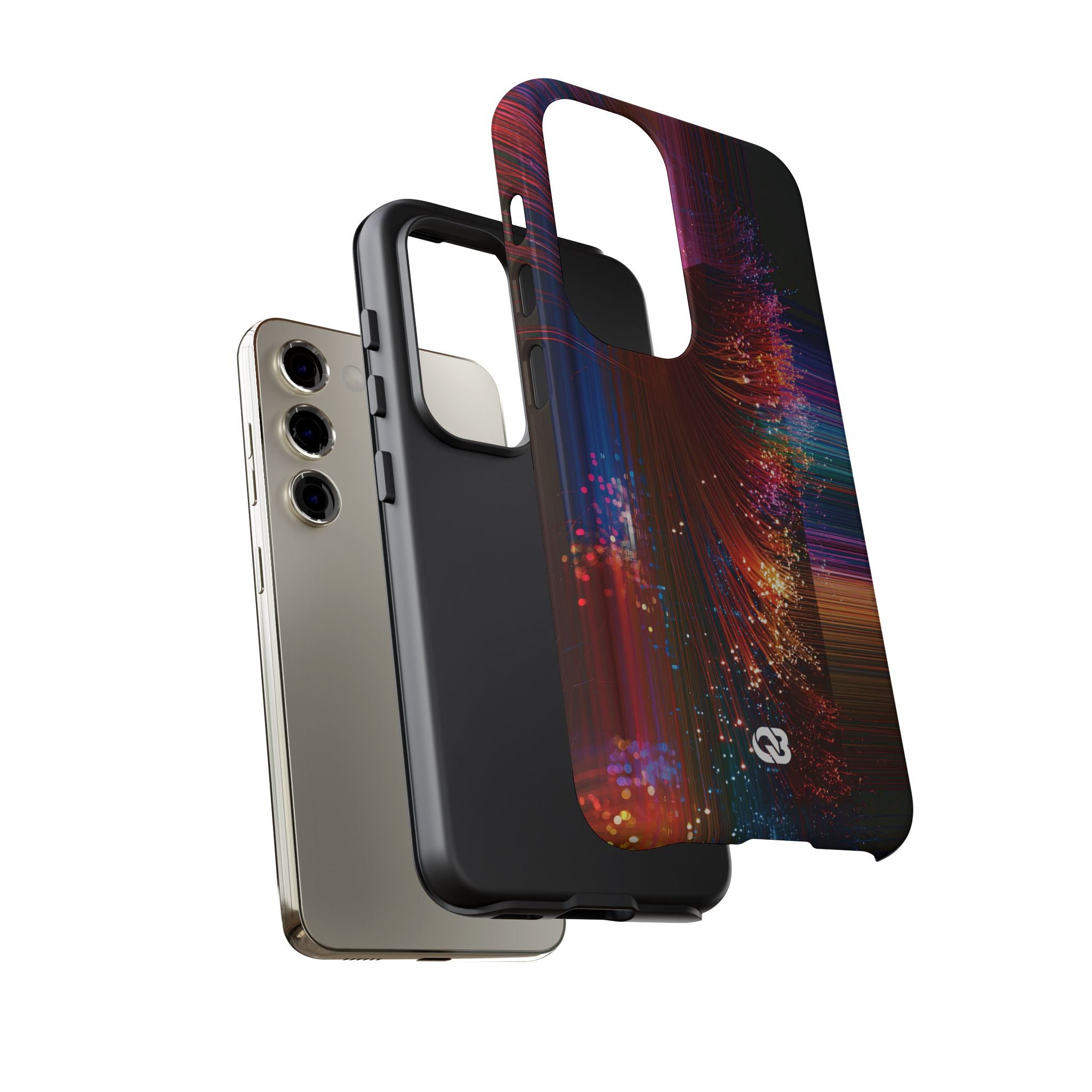 Black Tough Phone Case for Samsung - Cyber Optic Streak