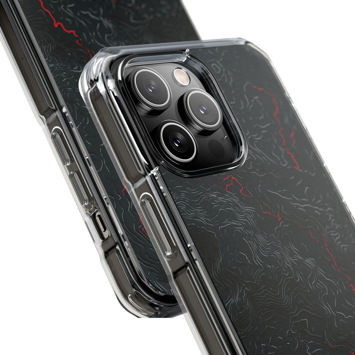 Crimson Rift · Clear Impact Magnetic Phone Case for iPhone ·  Black
