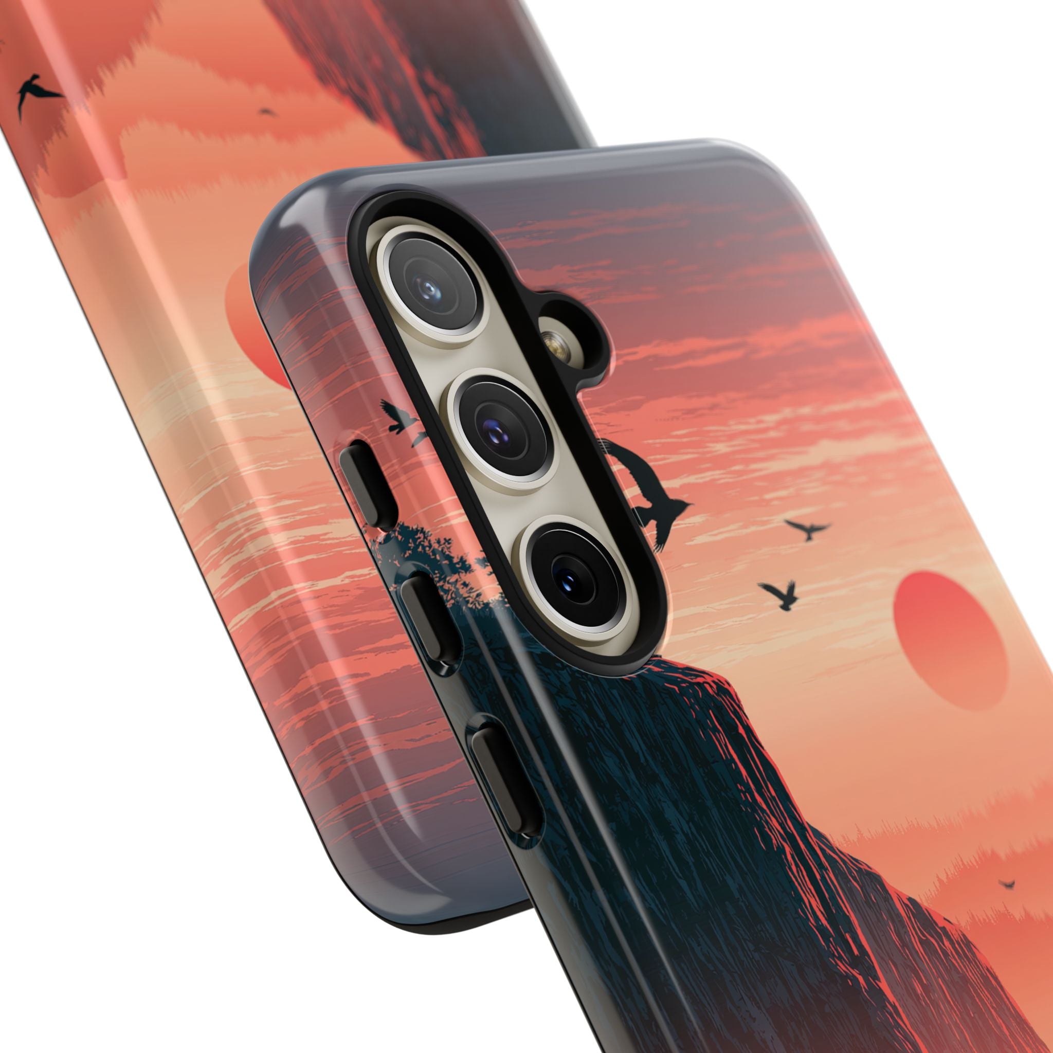 Orange Tough Phone Case for Samsung - Crimson Ridge Flight