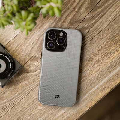 Grey Tough Phone Case for iPhone - Chrome Mesh Warp